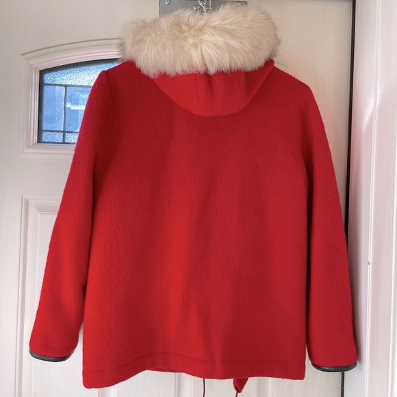Red James Bay Preowned Wool Parka with Inuit Pocket Details - Picture 2 of 4